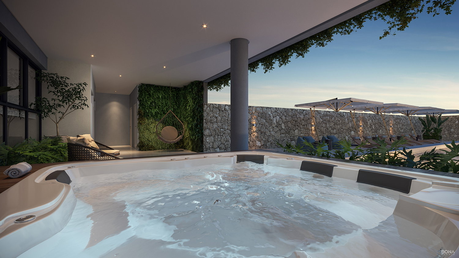 Spa com hidromassagem do Celebration